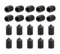 uxcell Lot de 40 vis sans tête M5 x 8 mm en acier carbone à pointe conique hexagonale pour machines, réparations domestiques et fixations Noir