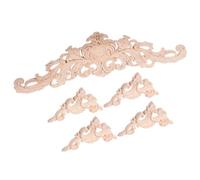 uxcell Lot de 5 appliques décoratives en bois sculpté pour meubles, lit, porte, armoire (1 pièce de 30 cm et 4 pièces de 9 cm de longueur)