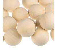 uxcell Lot de 5 boules rondes en bois massif brut de 40 mm de diamètre pour projets d'artisanat et décorations artistiques