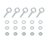 uxcell Lot de 5 boulons à œil M12 en acier au carbone galvanisé, 1,27 x 5 cm, avec écrous et rondelles, kit de boulons à œillet à vis robustes pour sangles d'arrimage à l'intérieur et à l'extérieur