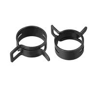 uxcell Lot de 5 colliers de serrage en acier de 24 mm de diamètre intérieur pour tuyau de 25,5 à 27,5 mm OD - Type de bande de ressort - En silicone - Noir