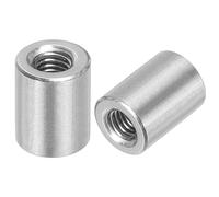 uxcell Lot de 5 écrous de connexion ronds M6, écrous d'accouplement en acier inoxydable 304, 15 mm de long, écrous à tige pour support, M6 x 15 x 10 mm