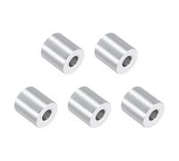 uxcell Lot de 5 entretoises en aluminium, 1,9 cm de diamètre extérieur x 0,6 cm de diamètre intérieur x 33/16 de long (longueur) - Finition brossée - Entretoise ronde en métal non fileté - Douille