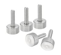 uxcell Lot de 5 vis moletées M4 x 16 mm en acier inoxydable 304 à tête moletée plate entièrement filetée