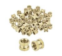 uxcell Lot de 50 écrous moletés M5 x 6 x 7 mm en laiton à double passage en forme de I pour impression 3D pièces d'ordinateur portable coque en plastique