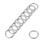 uxcell Lot de 50 joints toriques en métal de 1,6 mm d'épaisseur non soudés pour sangles, sacs, décoration, matériel de bricolage, argenté