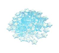 uxcell Lot de 50 mini breloques en résine à dos plat en forme d'étoile à paillettes pour loisirs créatifs, pinces à cheveux, cadres photo, étuis de téléphone, décoration de scrapbooking, bleu
