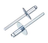 uxcell Lot de 50 rivets aveugles en aluminium de 0,9 cm x 0,95 cm, poignée en aluminium et mandrin en acier, rivets de fixation à grande bride pour métal, meubles, automobile, argent