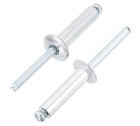uxcell Lot de 50 rivets aveugles en aluminium de 6,35 x 2,5 cm, poignée en aluminium et mandrin en acier, rivets fendus à tête bombée pour métal, meubles, automobile, argent