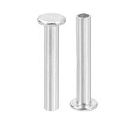 uxcell Lot de 50 rivets semi-tubulaires, 4 mm x 25 mm en aluminium à tête plate ronde et plate pour réparation industrielle et domestique, argenté