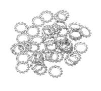 uxcell Lot de 50 rondelles de verrouillage dentées extérieures en acier inoxydable 304, rondelles de verrouillage M6 en étoile pour vis et boulons de fixation d'équipements mécaniques, argent