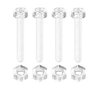 uxcell Lot de 50 vis et écrous en acrylique transparent M3 x 20 mm PC à tête ronde avec écrous hexagonaux, boulons et écrous pour machines électroniques, loisirs créatifs