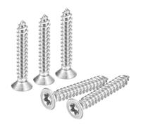 uxcell Lot de 50 vis Torx à tête fraisée plate M3 x 20 mm, en acier inoxydable 304, inviolable, avec embout T10, auto-taraudeuse, antivol pour bois, industrie mécanique (argent)