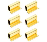 uxcell Lot de 6 poignées de porte en verre de 4,1 cm, clips de porte de fenêtre en acier, poignées de porte d'armoire dissimulées pour tiroirs, armoires, vitrines en verre, meubles, doré
