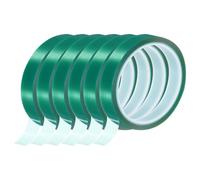 uxcell Lot de 6 rouleaux de ruban adhésif thermique vert 20 mm x 33 m 32,9 m résistant à la chaleur pour sublimation, presse vinyle thermique, transfert thermique, circuit imprimé, sans résidus