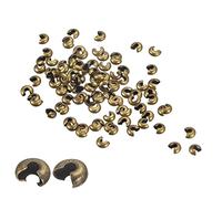 uxcell Lot de 600 caches de perles à écraser, 4 mm, bouts ronds ouverts pour la fabrication de bijoux, bronze
