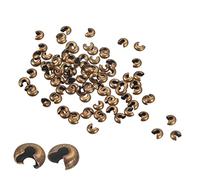 uxcell Lot de 600 caches de perles à écraser, 4 mm, embouts ronds ouverts pour la fabrication de bijoux, cuivre