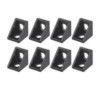 uxcell Lot de 8 soufflets de support d'angle intérieur, 20 x 20 x 17 mm, connecteurs d'angle 2020 pour profil d'extrusion en aluminium de la série 2020, noir