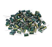uxcell Lot de 80 condensateurs électrolytiques radiaux en aluminium - Faible ESR - Vert - 10 uF - 250 V - Durée de vie : 3000 H - 8 x 12 mm - Courant d'ondulation élevé - Faible impédance