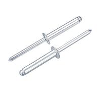 uxcell Lot de 80 rivets aveugles en aluminium de 3/16 x 2,5 cm, poignée en aluminium et mandrin en acier, rivets fendus à tête bombée pour métal, meubles, automobile, argent