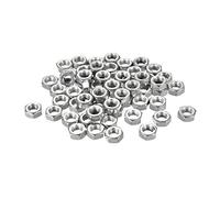uxcell métrique en acier carbone hexagonale Écrou hexagonal Argenté M6 (60 pcs)