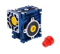 uxcell NMRV030 Ratio de boîte de vitesses à vis sans fin 50:1, arbre de sortie de 14 mm, réducteur de vitesse à vis sans fin pour moteur pas à pas Nema24/servomoteur Nema23, bleu