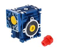 uxcell NMRV030 Réducteur de vitesse à vis sans fin 10:1, arbre de sortie de 14 mm, réducteur de vitesse à vis sans fin pour moteur pas à pas Nema24/servomoteur Nema23, bleu