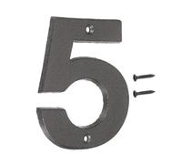 uxcell Numéros de maison et lettres de 12,7 cm en fonte vintage pour extérieur, numéro de maison solide avec vis pour appartement, bureau, hôtel, chambre (numéro 5)