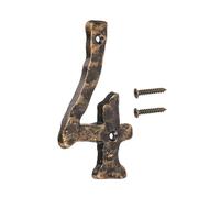 uxcell Numéros de maison et lettres de 15,2 cm en fonte vintage pour extérieur, numéro de maison solide avec vis pour appartement, bureau, hôtel, chambre (numéro 4, noir et doré)