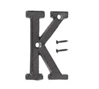 uxcell Numéros et lettres de maison en fonte de 7,6 cm - Lettres d'adresse vintage pour extérieur, numéro de maison solide avec vis pour appartement, bureau, hôtel, chambre (lettre K)