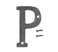 uxcell Numéros et lettres de maison en fonte vintage de 7,6 cm pour extérieur, numéro de maison solide avec vis pour appartement, bureau, hôtel, chambre (lettre P)