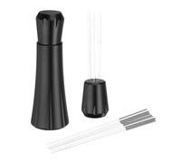 uxcell Outils de distribution expresso, 8 broches en acier inoxydable, distributeur de café avec 10 aiguilles supplémentaires et support pour mélangeur à expresso, noir