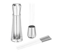 uxcell Outils de distribution expresso, distributeur de café en acier inoxydable à 8 broches avec 10 aiguilles supplémentaires et demi-support pour mélangeur à expresso, argent