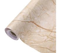 uxcell Papier peint autocollant effet marbre 60 x 500,4 cm, imperméable, pour comptoirs de cuisine, comptoir, armoire, salle de bain, jaune