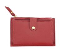 uxcell Petit porte-cartes de crédit avec fermeture éclair en coton, Rouge