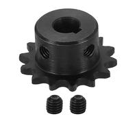 uxcell Pignon de chaîne #25 - Alésage de 8 mm - Diamètre extérieur : 31,5 mm - 14 dents - Acier au carbone C45 ANSI #25 - Trou rond avec rainure de clavette de 3 x 1,4 mm et vis de réglage pour chaîne