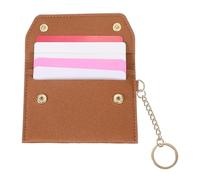 uxcell Porte-cartes de crédit en cuir, portefeuille de poche fin avec porte-clés amovible, organiseur de cartes à double pression pour cartes d'identité, marron, Moderne