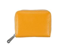 uxcell Porte-cartes de crédit, petit portefeuille accordéon avec fermeture éclair bloquant les RFID, organiseur sécurisé pour cartes d'identité, jaune, 4.13" x 3.35" x 0.98", Moderne