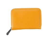 uxcell Porte-cartes de crédit, portefeuille accordéon avec fermeture éclair multifonction anti-RFID, organiseur sécurisé pour cartes d'identité, jaune, 4.13" x 3.35" x 0.98"