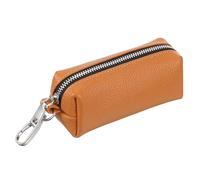 uxcell Porte-monnaie en cuir, porte-clés de voiture en cuir, porte-monnaie, petite pochette avec porte-clés pour homme et femme, Orange, Classique