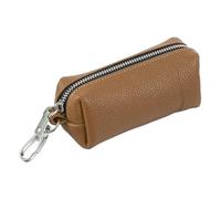 uxcell Porte-monnaie en cuir, porte-clés de voiture en cuir, porte-monnaie, petite pochette avec porte-clés pour homme et femme, marron foncé, Pochette à monnaie