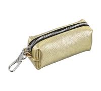uxcell Porte-monnaie en cuir, porte-clés de voiture en cuir, porte-monnaie, petite pochette avec porte-clés pour homme et femme, doré, Classique