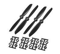 uxcell RC 6045 Lot de 2 paires d'hélices quadricoptères à 2 voies pour jouet d'avion en nylon Noir 15,2 x 11,4 cm avec anneaux d'adaptation