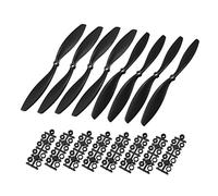 uxcell RC Hélices CW CCW 1045 25,4 x 11,4 cm 2 ailettes fixes pour avion, jouet en nylon, noir, 4 paires avec anneaux adaptateurs