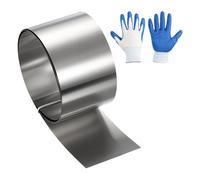 uxcell Rouleau clignotant en acier inoxydable, 6,1 cm x 1 m, panneaux de toit en métal de 0,3 mm, imperméable, avec gants anti-coupures pour réparation de maison, toit clignotant, étanchéité de