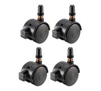 uxcell Roulettes pivotantes avec manche et tige de montage Noir 3,8 cm, a19030700ux0023, 1.5 Inch, Black, 4pcs