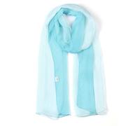 uxcell sourcing map Long Chiffon Poids léger Pente Couleur Écharpe Femmes Bleu clair Taille unique