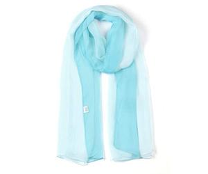 uxcell sourcing map Long Chiffon Poids léger Pente Couleur Écharpe Femmes Bleu clair Taille unique