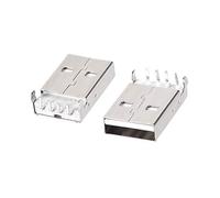 uxcell Sourcingmap Lot de 10 connecteurs USB 2.0 Type A mâle, 4 broches DIP 90 degrés, adaptateur de rechange Blanc