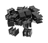 uxcell Sourcingmap Lot de 20 connecteurs à vis en plastique pour circuit imprimé 2 positions Noir 300 V 25 A 10 mm